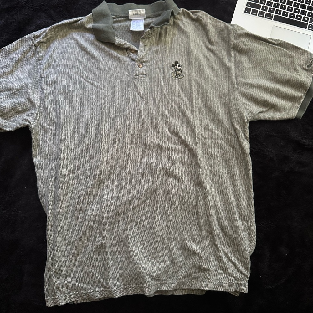 Disney Gray Polo Shirt with Embroidered Logo
